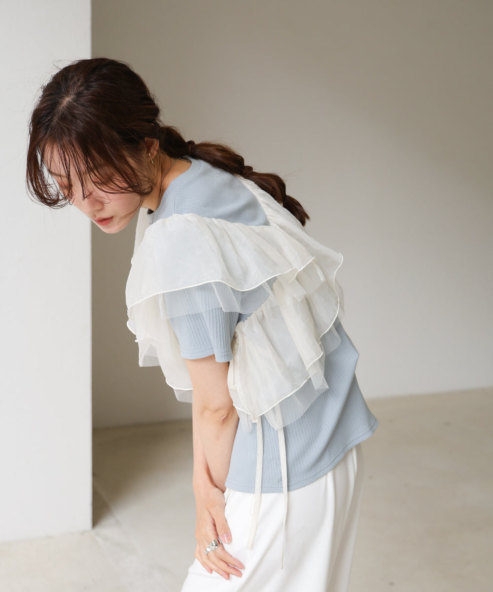 アシメフリルドッキングカットソー