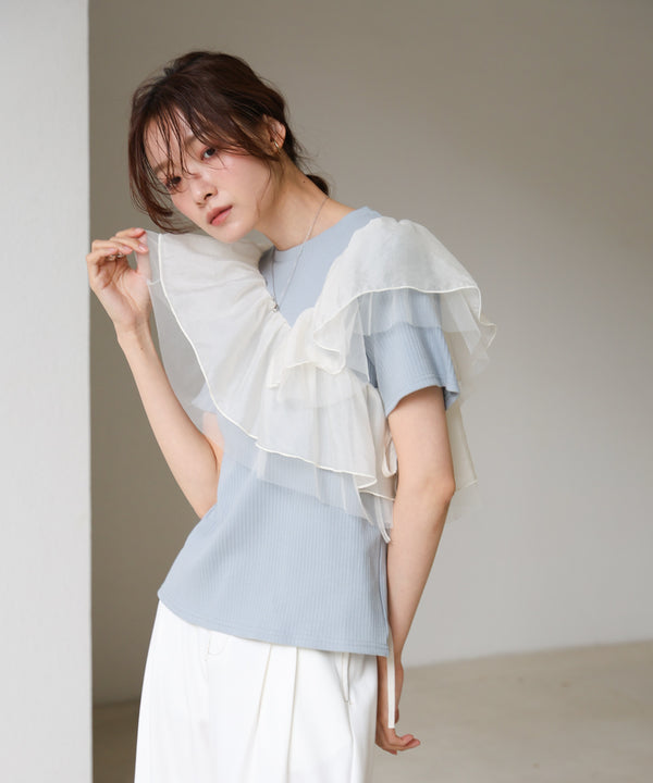 アシメフリルドッキングカットソー
