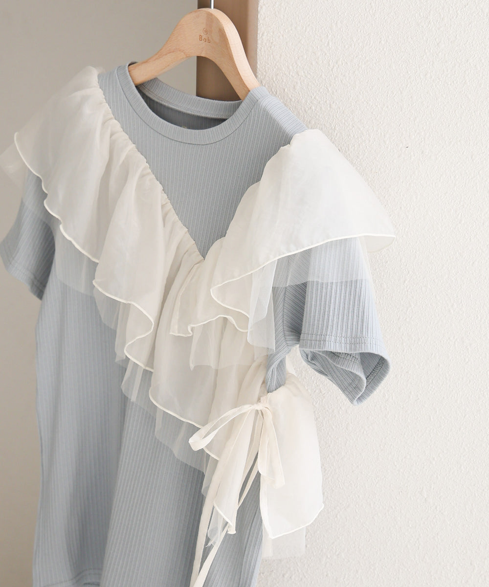 アシメフリルドッキングカットソー
