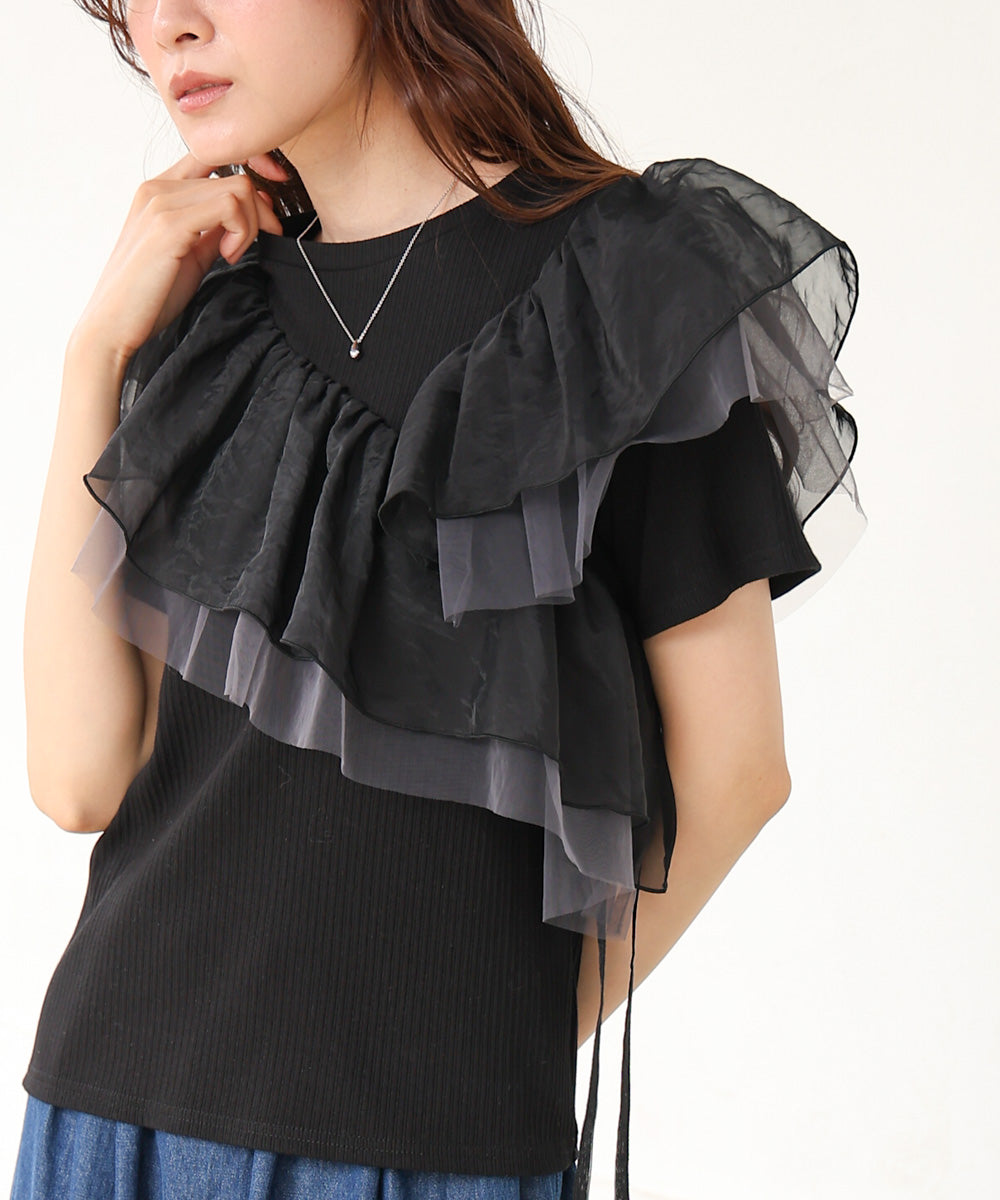 アシメフリルドッキングカットソー