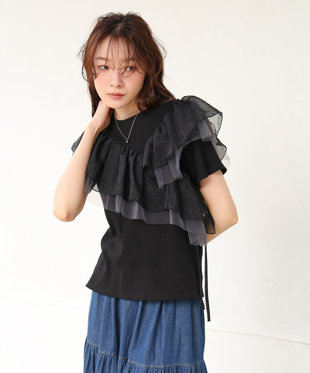 アシメフリルドッキングカットソー