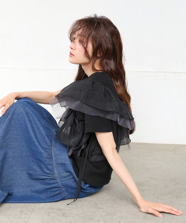 アシメフリルドッキングカットソー