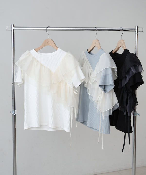 アシメフリルドッキングカットソー