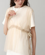 【S・Mサイズ展開】チュールドッキングスウェットワンピース