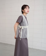 【S・Mサイズ展開】チュールドッキングスウェットワンピース