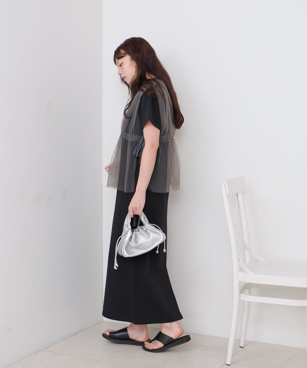 【S・Mサイズ展開】チュールドッキングスウェットワンピース