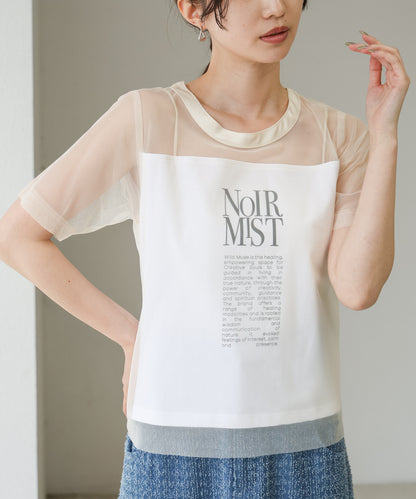 チュールレイヤードロゴＴシャツ