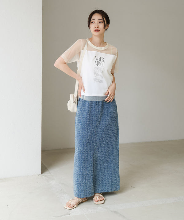 チュールレイヤードロゴＴシャツ