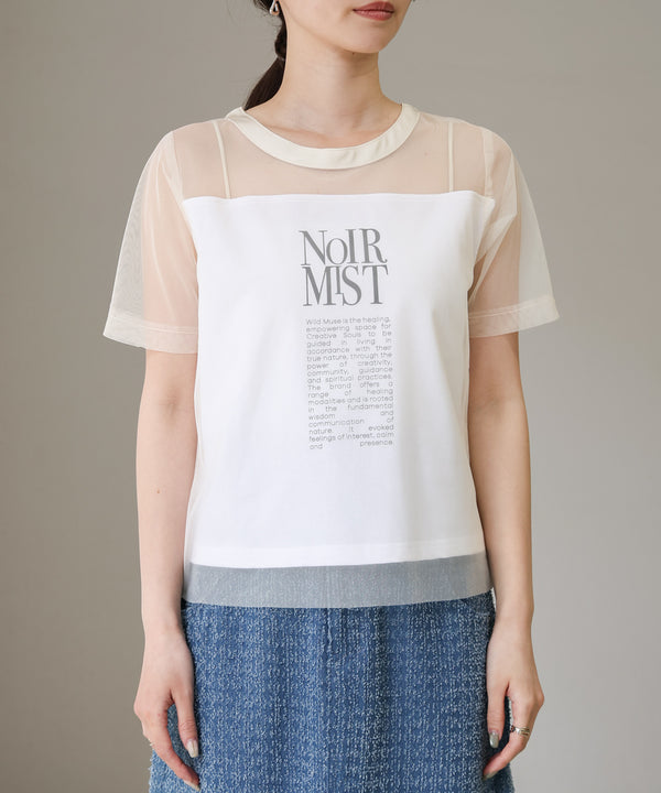 チュールレイヤードロゴＴシャツ