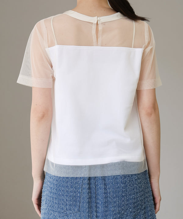 チュールレイヤードロゴＴシャツ