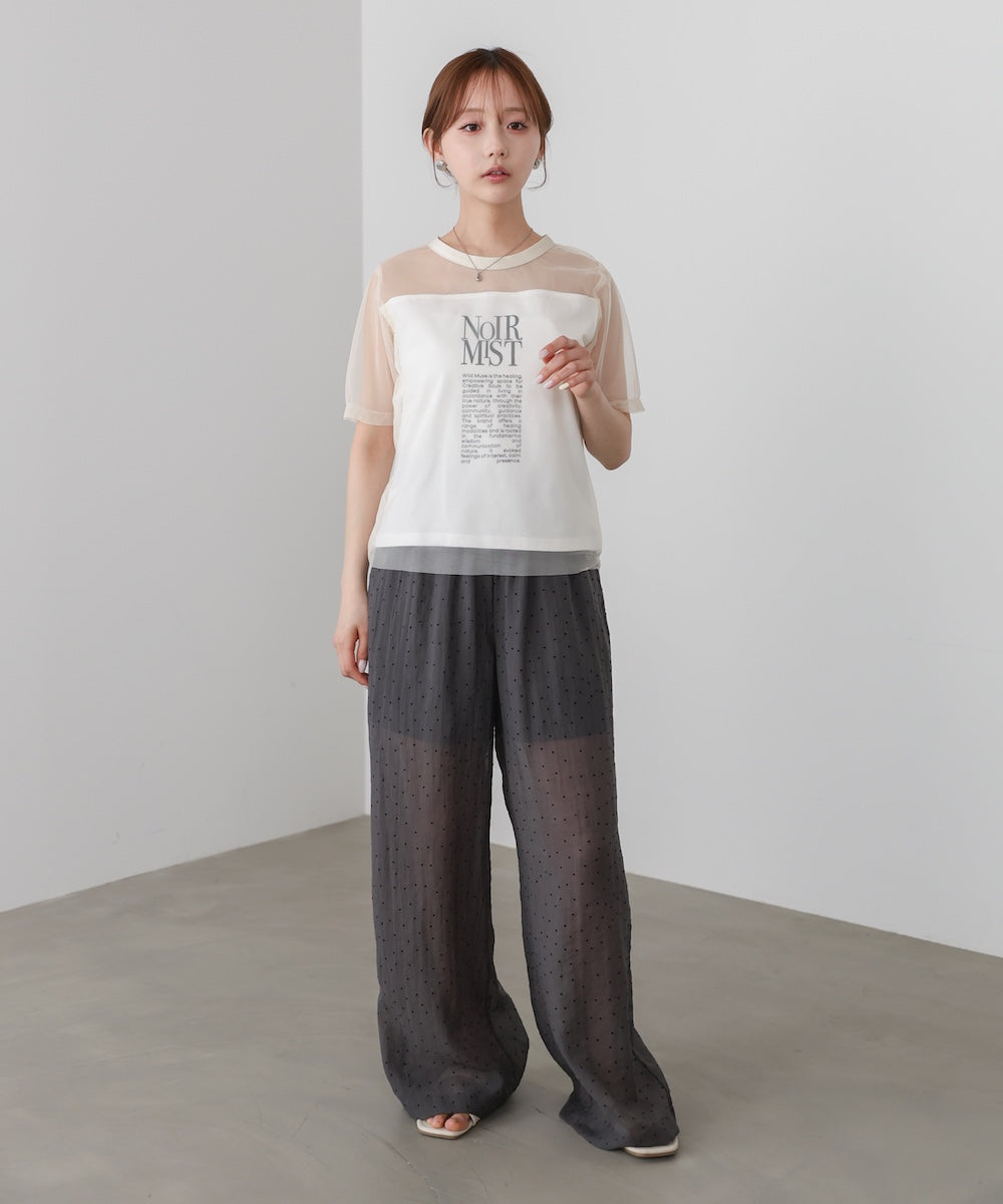 チュールレイヤードロゴＴシャツ