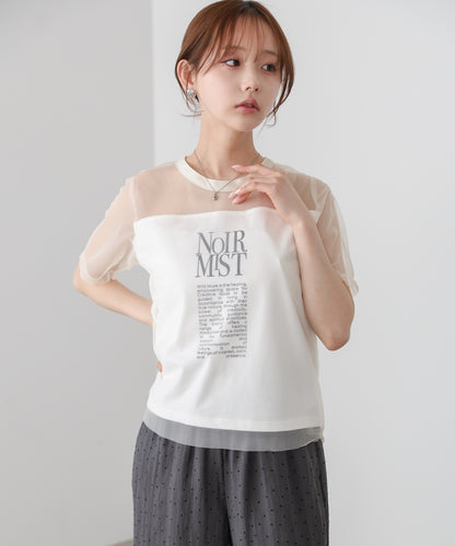 チュールレイヤードロゴＴシャツ