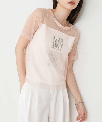 チュールレイヤードロゴＴシャツ