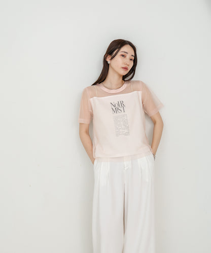 チュールレイヤードロゴＴシャツ