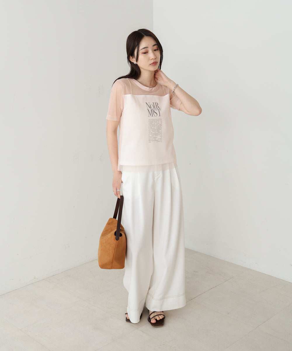 チュールレイヤードロゴＴシャツ