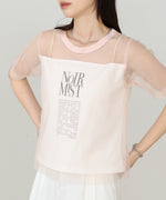 チュールレイヤードロゴＴシャツ