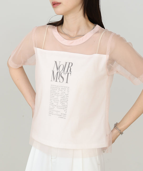 チュールレイヤードロゴＴシャツ