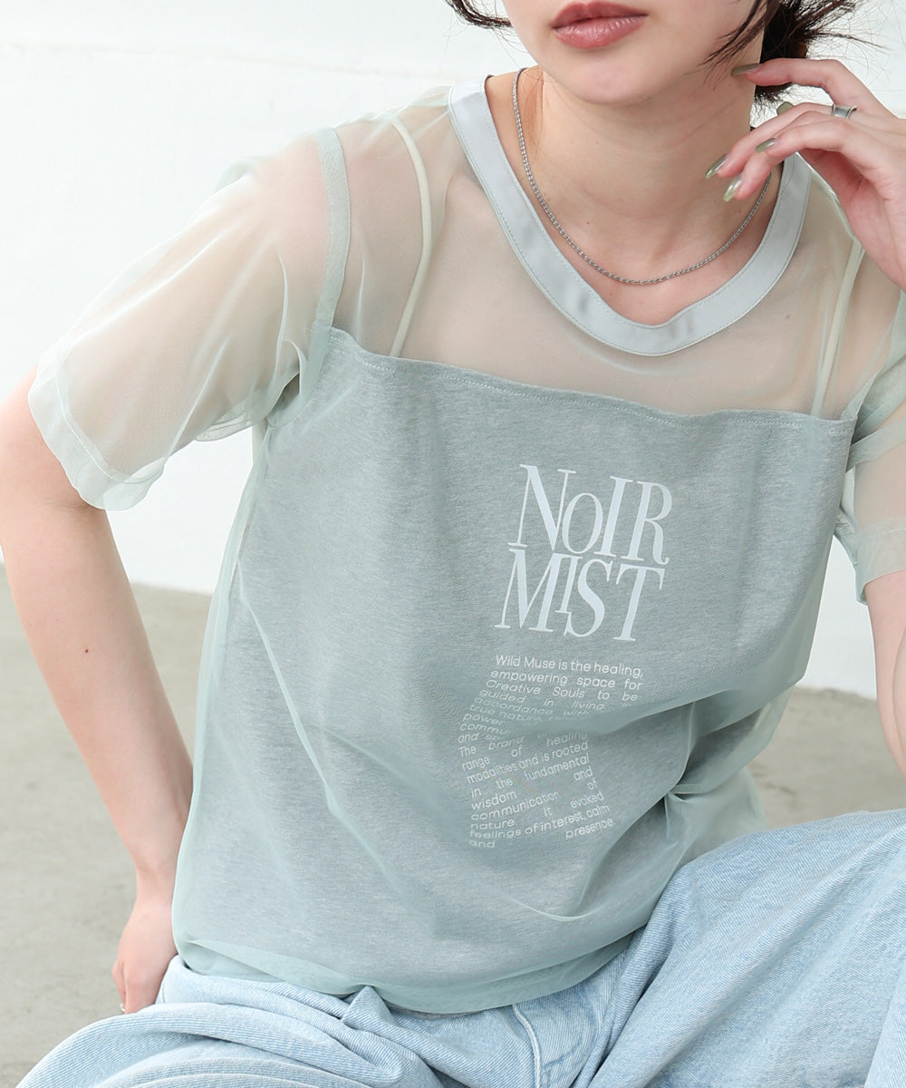 チュールレイヤードロゴＴシャツ