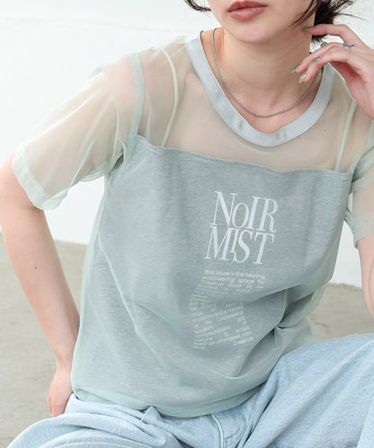 チュールレイヤードロゴＴシャツ