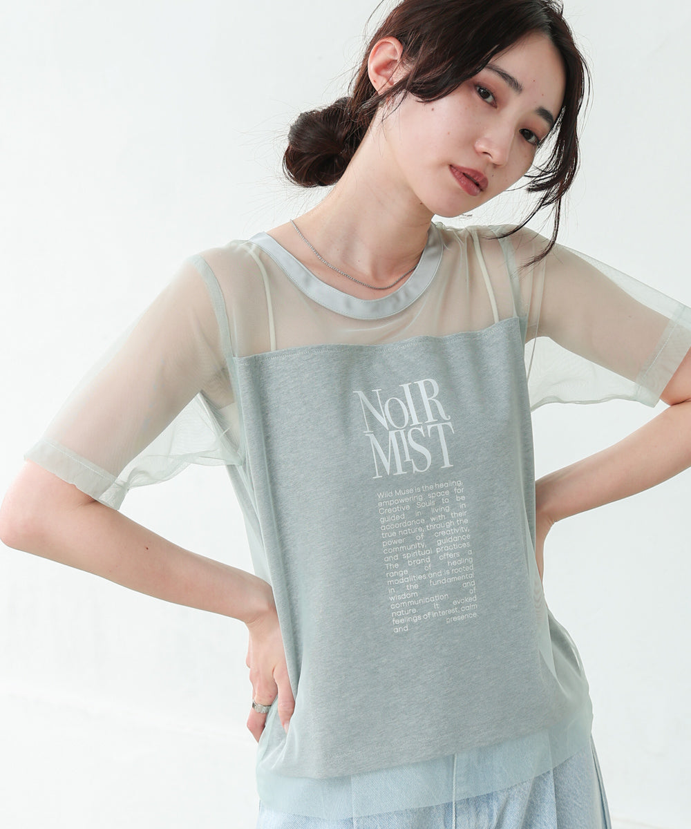 チュールレイヤードロゴＴシャツ