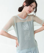 チュールレイヤードロゴＴシャツ