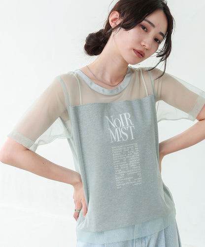 チュールレイヤードロゴＴシャツ