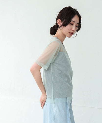 チュールレイヤードロゴＴシャツ