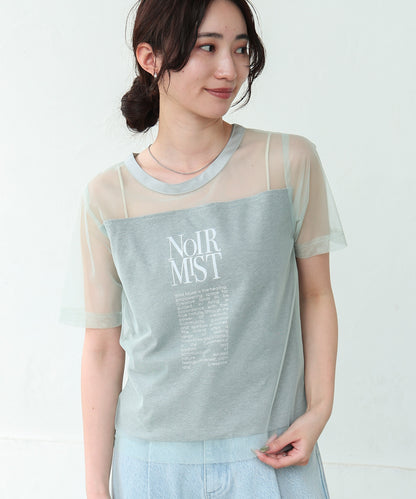 チュールレイヤードロゴＴシャツ