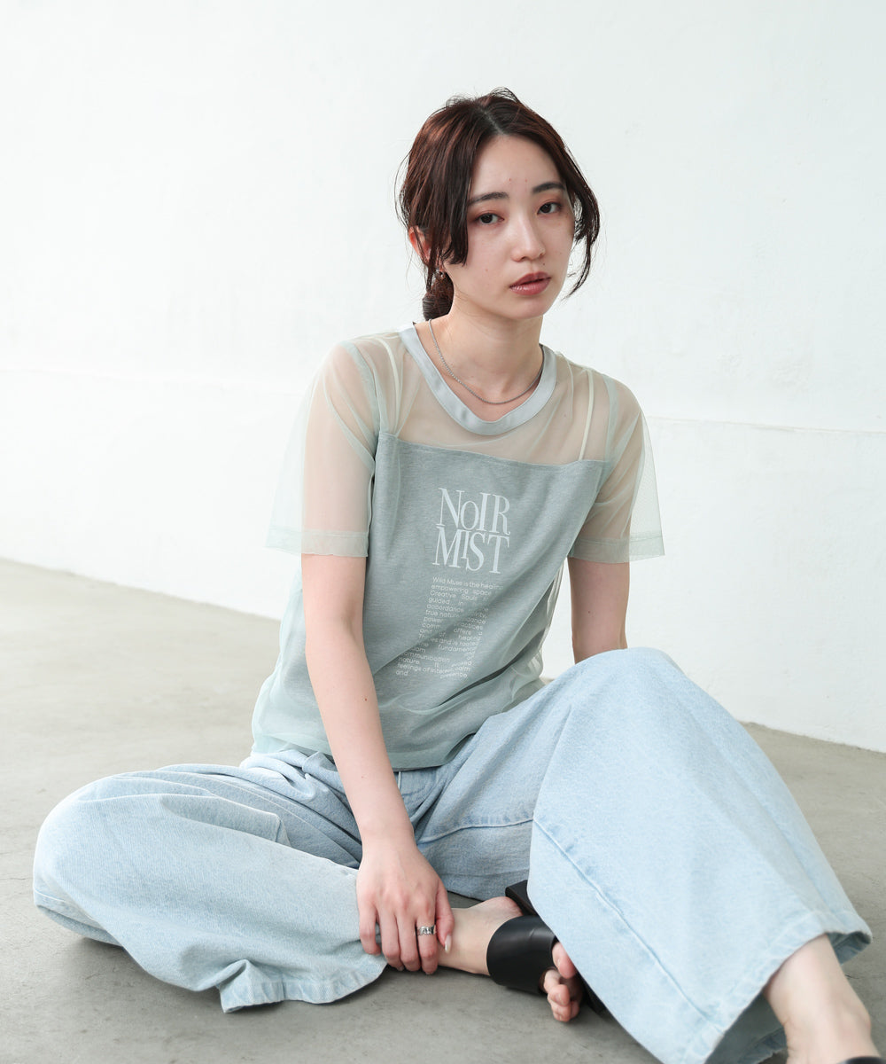 チュールレイヤードロゴＴシャツ