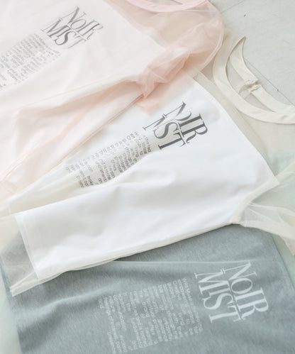 チュールレイヤードロゴＴシャツ