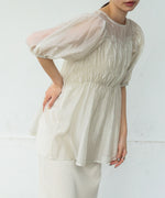 ビスチェ風シアーペプラムブラウス