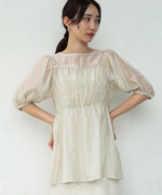 ビスチェ風シアーペプラムブラウス