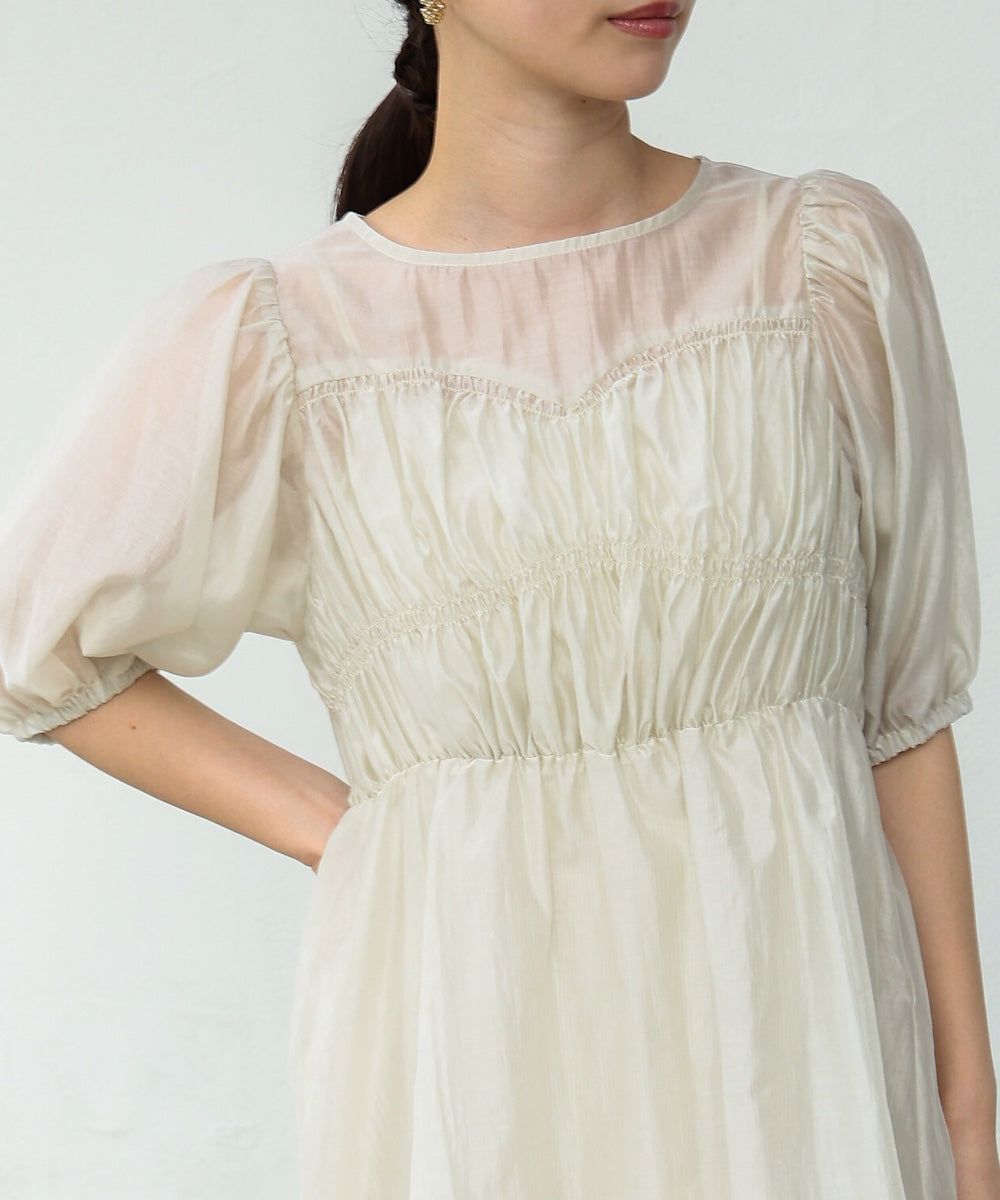 ビスチェ風シアーペプラムブラウス