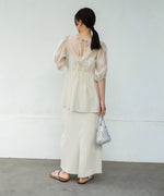 ビスチェ風シアーペプラムブラウス