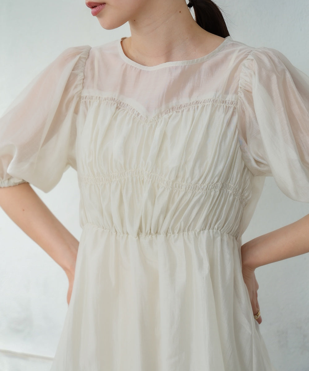 ビスチェ風シアーペプラムブラウス