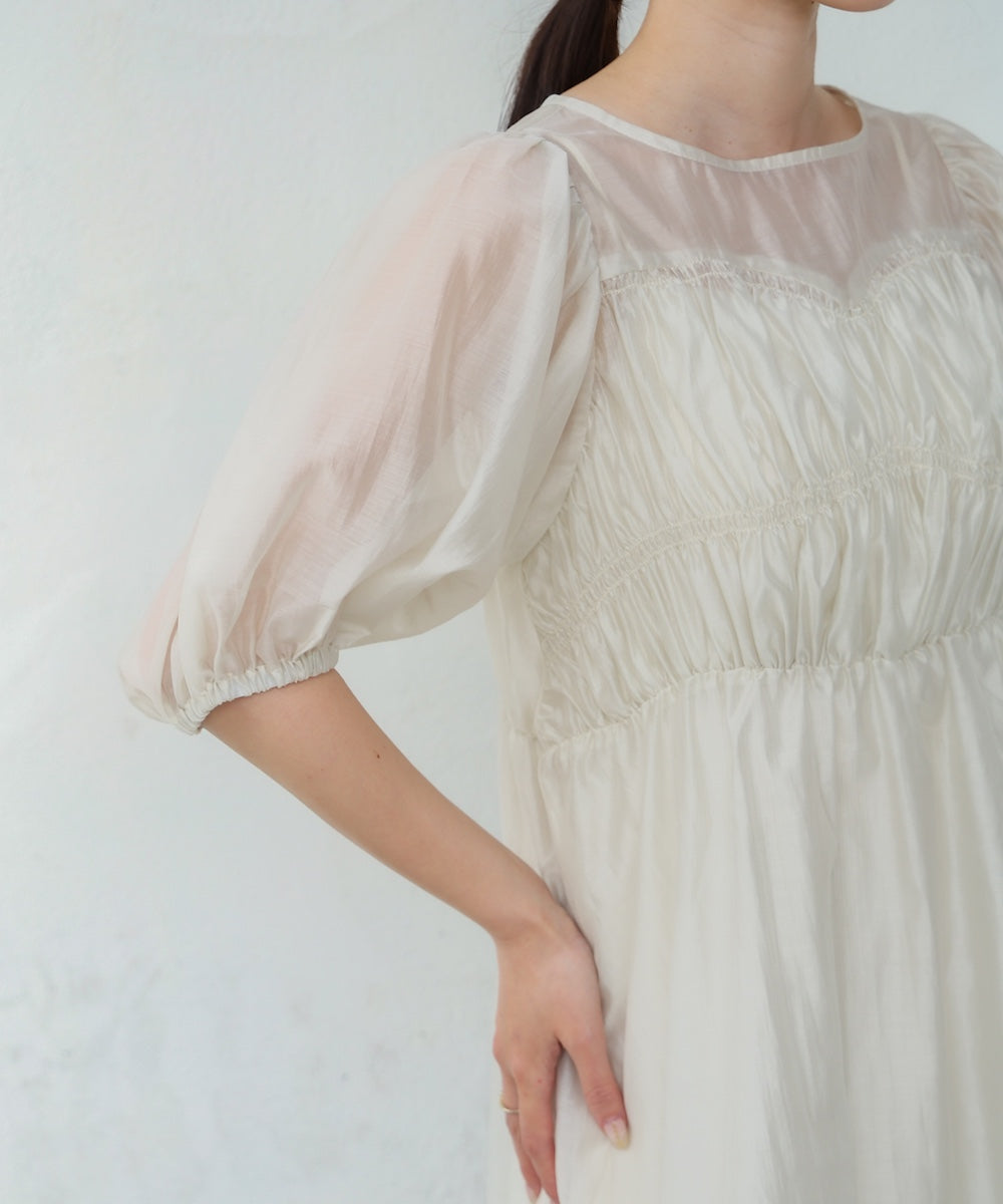 ビスチェ風シアーペプラムブラウス