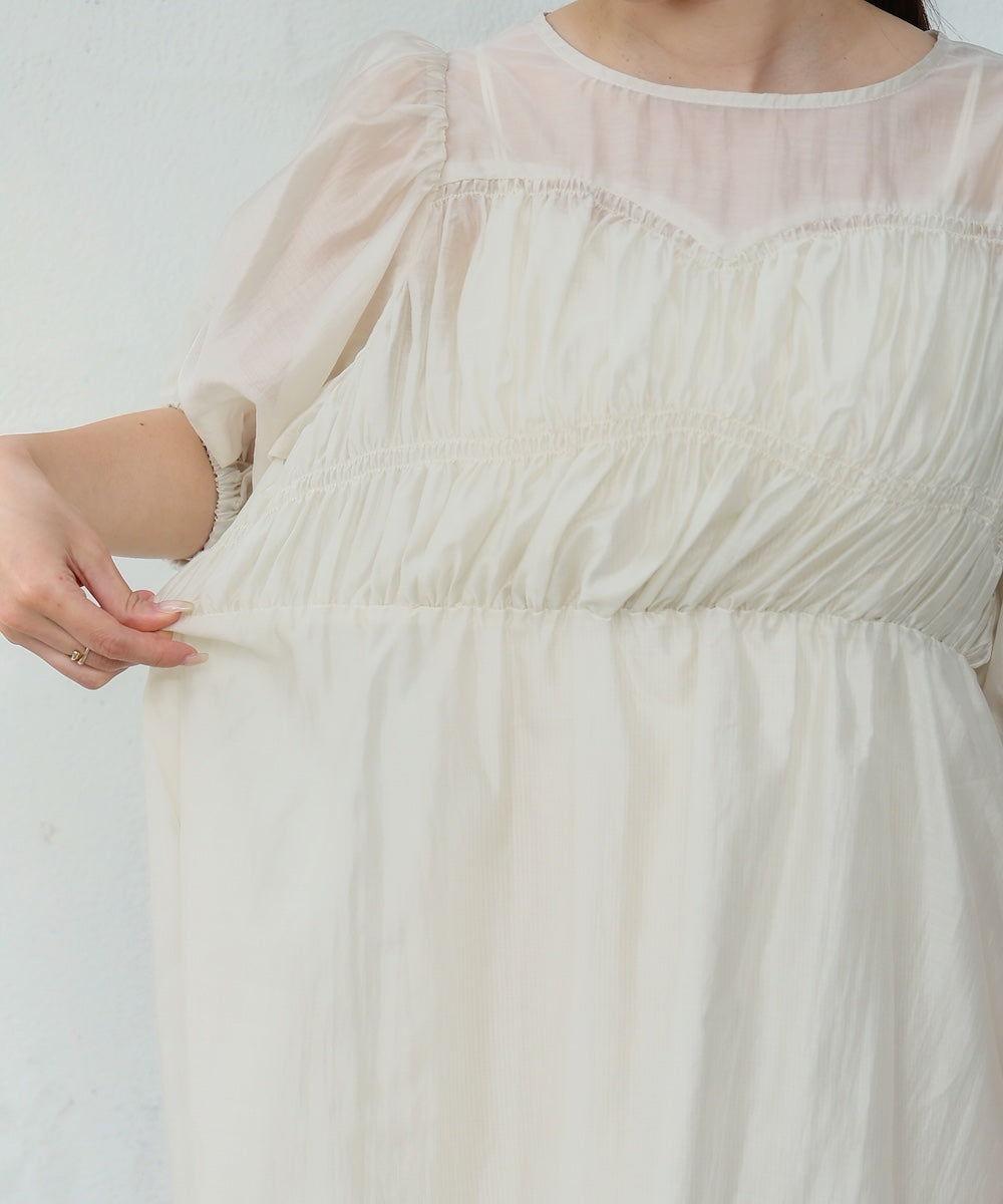 ビスチェ風シアーペプラムブラウス