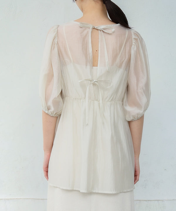 ビスチェ風シアーペプラムブラウス