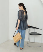 ビスチェ風シアーペプラムブラウス