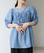 ビスチェ風シアーペプラムブラウス