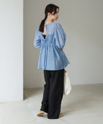 ビスチェ風シアーペプラムブラウス