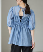 ビスチェ風シアーペプラムブラウス