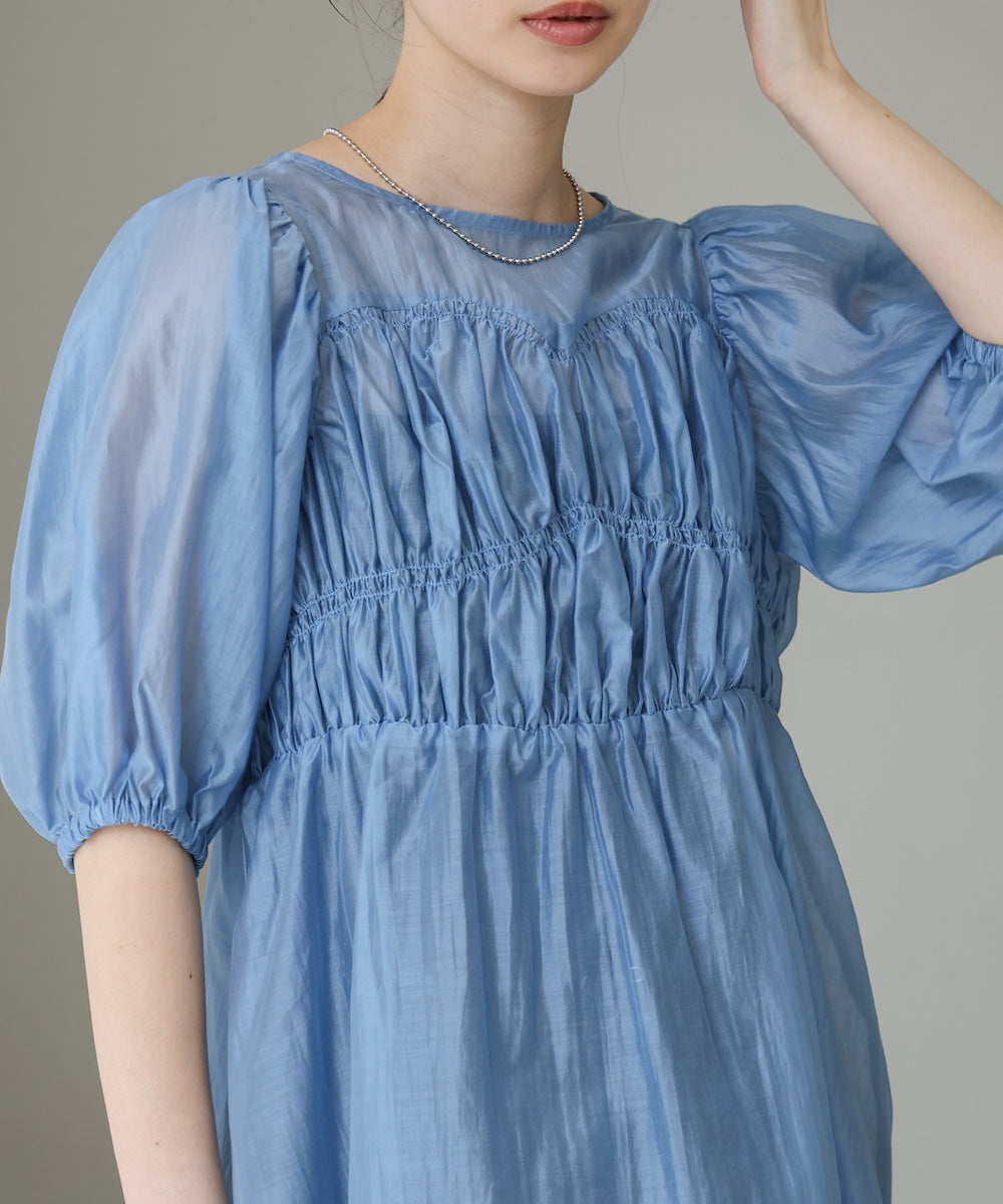 ビスチェ風シアーペプラムブラウス