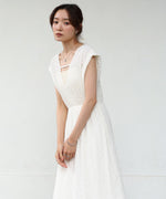 【選べる】【低身長向けサイズあり】前後２ＷＡＹウェーブ柄シュシュ付ワンピース・オールインワン