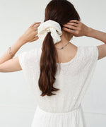 【選べる】【低身長向けサイズあり】前後２ＷＡＹウェーブ柄シュシュ付ワンピース・オールインワン