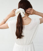 【選べる】【低身長向けサイズあり】前後２ＷＡＹウェーブ柄シュシュ付ワンピース・オールインワン