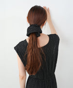 【選べる】【低身長向けサイズあり】前後２ＷＡＹウェーブ柄シュシュ付ワンピース・オールインワン