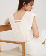 【選べる】【低身長向けサイズあり】前後２ＷＡＹウェーブ柄シュシュ付ワンピース・オールインワン