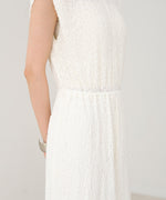 【選べる】【低身長向けサイズあり】前後２ＷＡＹウェーブ柄シュシュ付ワンピース・オールインワン