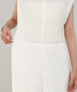 【選べる】【低身長向けサイズあり】前後２ＷＡＹウェーブ柄シュシュ付ワンピース・オールインワン